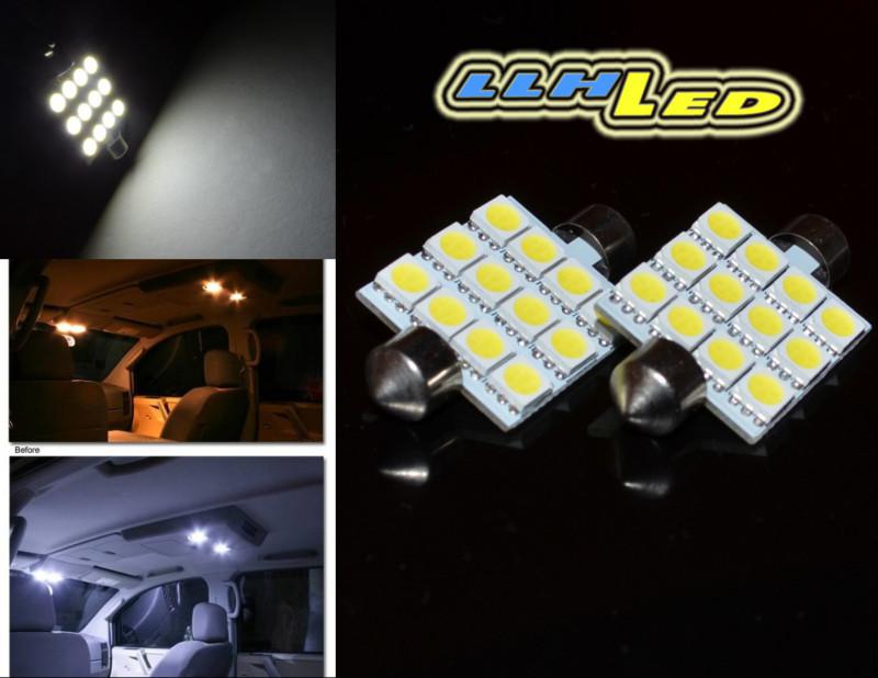 1 pc 42mm 578 569 12 smd led map dome light bulb festoon white light 