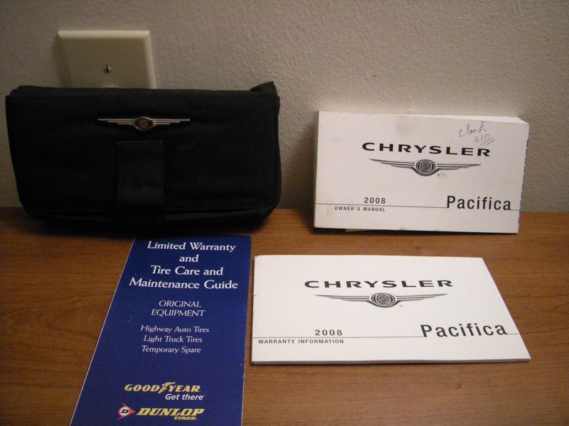 2008 08 chrysler pacifica owner's owners manual with case