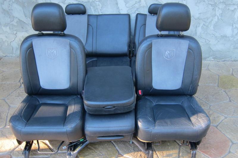 02-08 dodge ram slt laramie grey front and rear leather seats quad cab