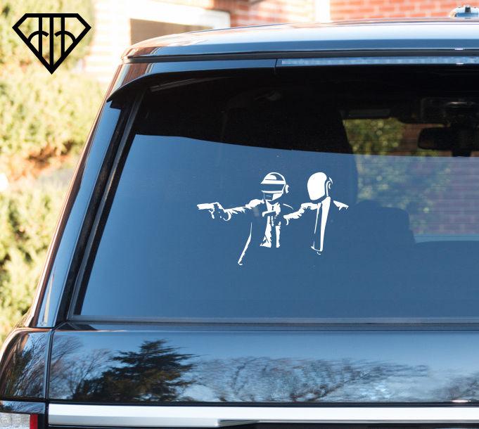 Daft punk suit art guns shooting music awesome car window sticker decal vinyl