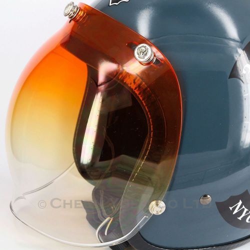 Lion snaps uv amber gradient bubble shield visor helmet face mask for biltwell