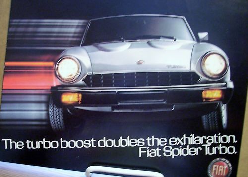 Nos 1981 81 fiat spider turbo dealer dealership sales brochure folder