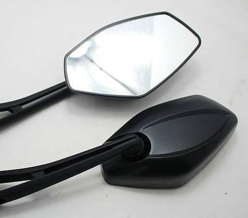 Black motorcycle mirrors 10mm for harley honda kawasaki suzuki yamaha 