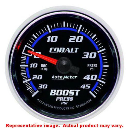 Auto meter 6108 cobalt series bright anodized 2-1/16&#034; (52.4mm) range: 30 in hg/