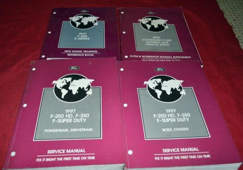 1997 ford f250 hd f350 trucks factory shop service repair manuals set of four