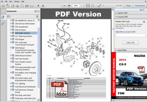 Mazda 2014 cx-5 cx5 factory service repair workshop fsm manual + wiring diagrams