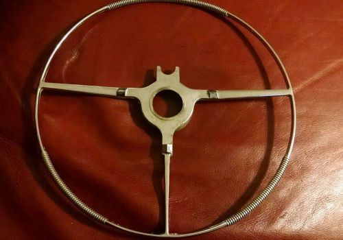 1946 plymouth steering wheel chrome horn ring 3 spoke not broken 47 48 early 49