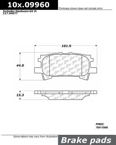 Centric 106.09960 brake pad or shoe, rear