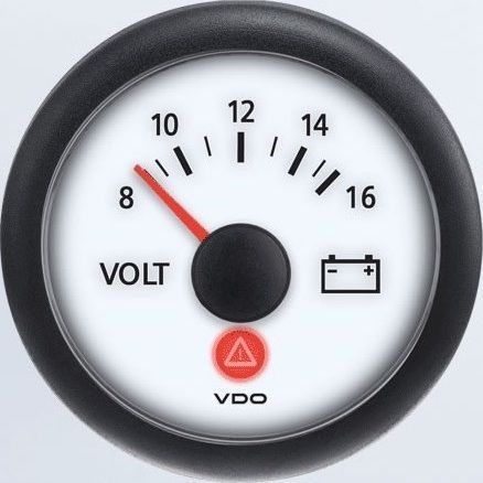 Vdo a2c53191768-s voltmeter 8-16v - viewline ivory