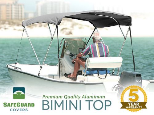 New 3 bow grey bimini boat cover top with boot 6&#039;l x 46&#034;h x 73&#034;-78&#034;w