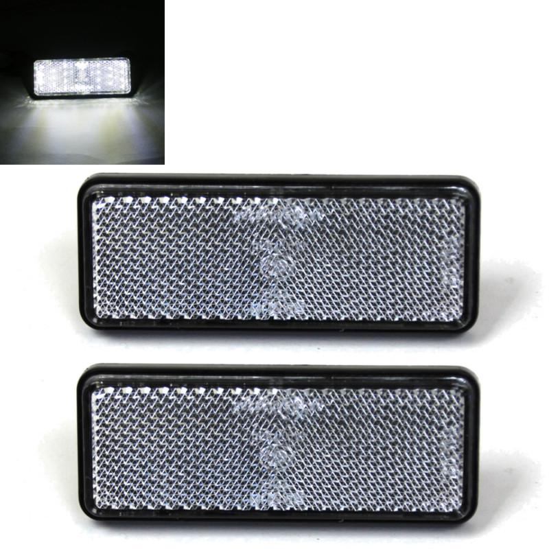 White led rectangle reflectors tail brake stop marker light car truck trailer rv