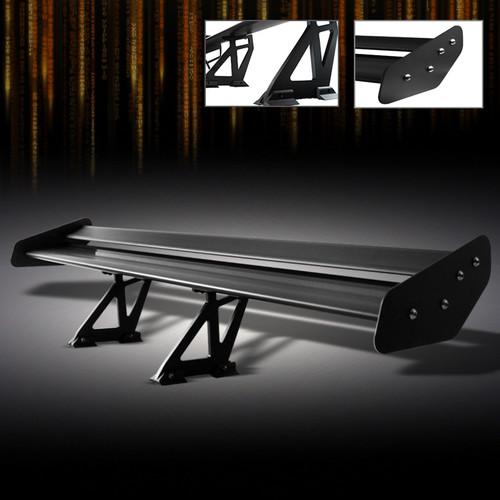 Light weight 52" type v spec jdm black aluminum gt wing spoiler w/screw+stand