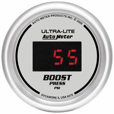 Autometer ultra-lite digital series gauge boost pressure 2 1/16" dia 6570