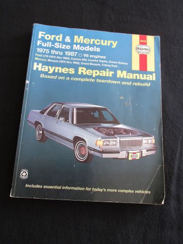 Haynes no 36036 ford mercury full size models repair rebuild manual 1975-1987