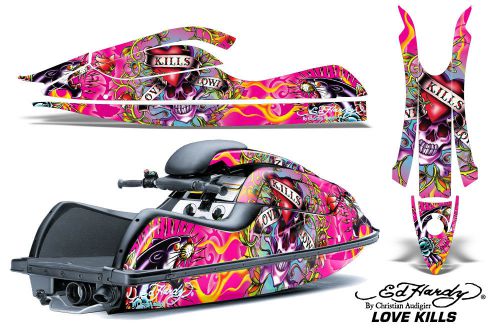 Amr racing jet ski kawasaki 800 sxr graphics decal kit wrap 03-12 love kills pnk