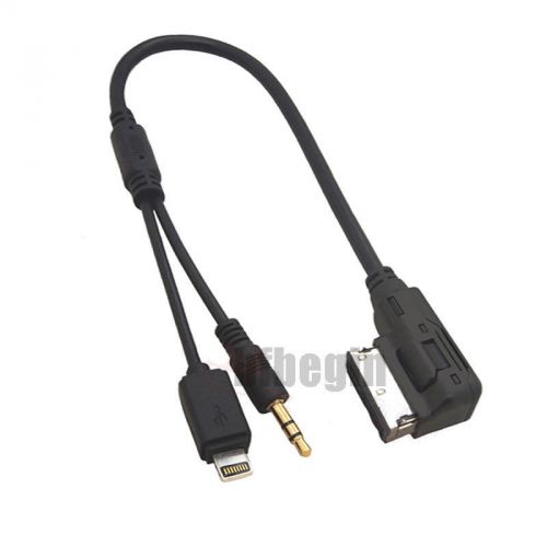 3.5mm music mdi mmi interface aux lightning cable for iphone 5 5s 6 plus audi vw