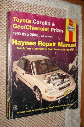 1993-2002 toyota corolla geo chevy prizm service manual shop book 01 00 99 98
