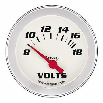 Equus 2 5/8 inch white faced voltmeter gauge equus 8468 new