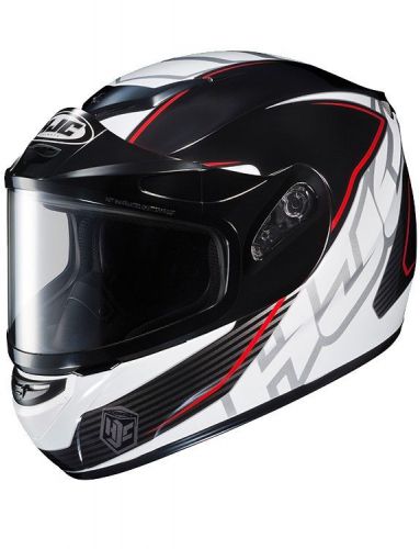 Hjc cs-r2 injector snow helmet w/dual lens shield red/white/black