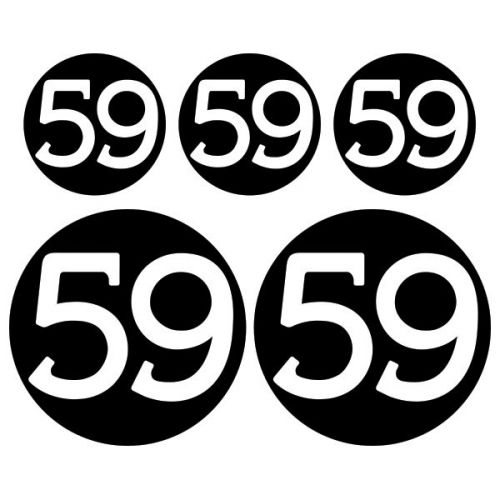 (5x) 59 full set cafe racer motorcycle racing decals rat bike (choose color)