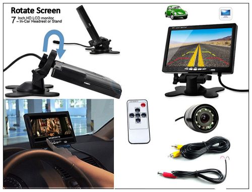 7 inch lcd tft rearview color monitor screen + night vision car backup camera