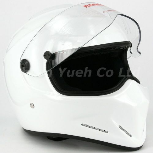 Diamond bandit style frp full face chopper motorcycle helmet white dot medium m