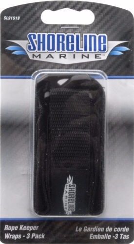 3 shoreline marine rope cord hose keeper wraps 1&#034; fastening straps sl91519 black