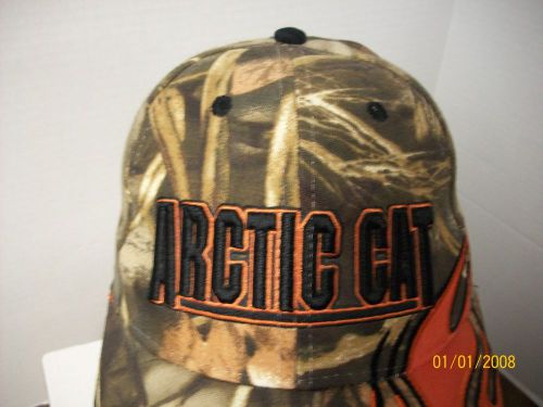 Arctic cat camo embroidered flames authentic arcticwear adjustable hat cap