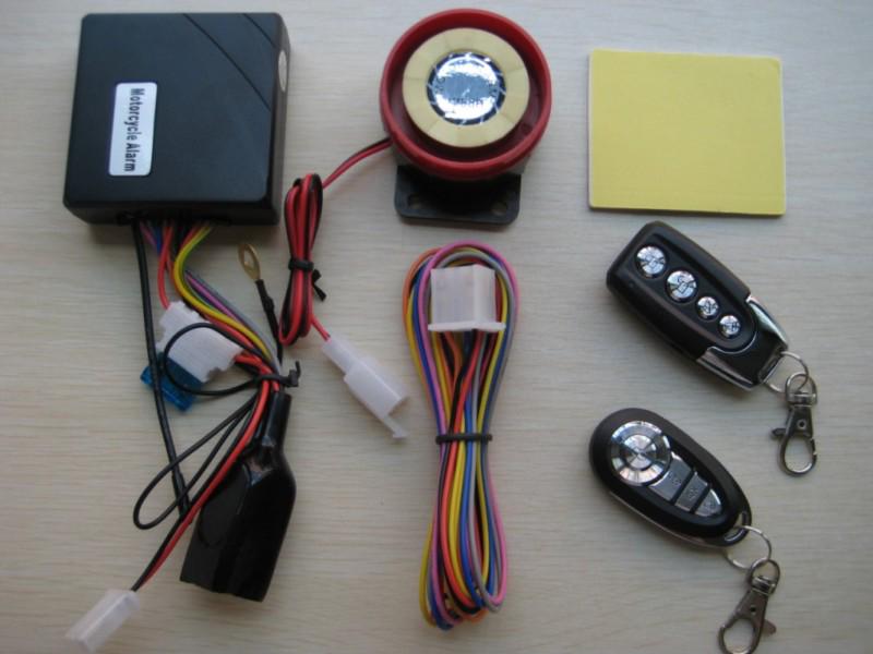 Motorcycle security alarm system remote control engine start and flameout 