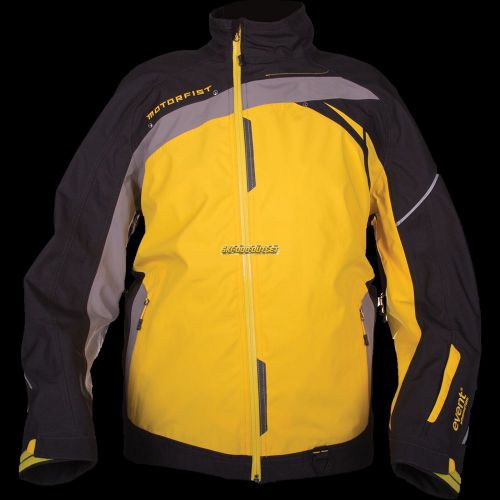 Motorfist mens trophy jacket - black/yellow/gray
