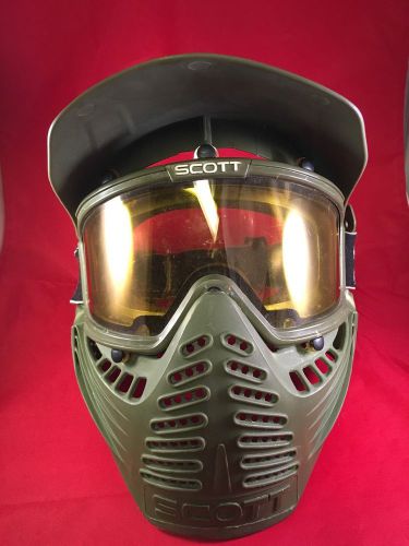 Scott motor cross  army green - face guard mask adjustable goggles visor