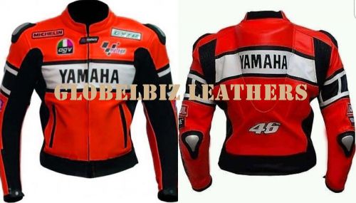 Red yamaha biker leather jacket new yamaha motogp grand pri biker leather jacket