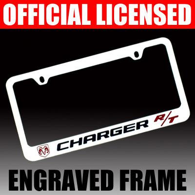 Dodge *charger r/t* engraved license plate frame tag holder