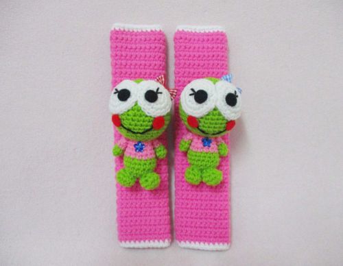 Seat belt cover doll frog crochet handmade safety shoulder pads accessory car