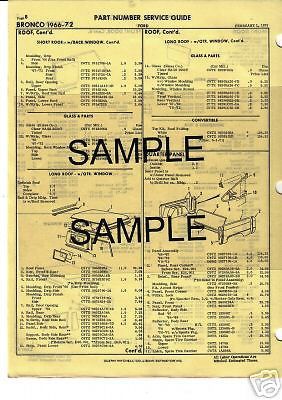 1975 ford econoline truck 75 body parts list part numbers crash sheets !