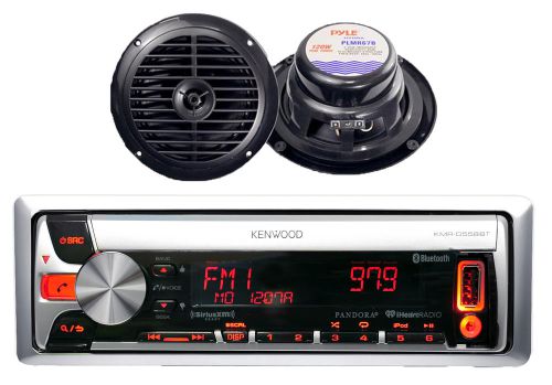 New kmr-d562bt car &amp; marine cd usb mp3 pandora am/fm radio 2 black 120w speakers