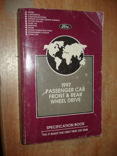 1997 ford specifications manual original book mustang cougar thunderbird &amp; more