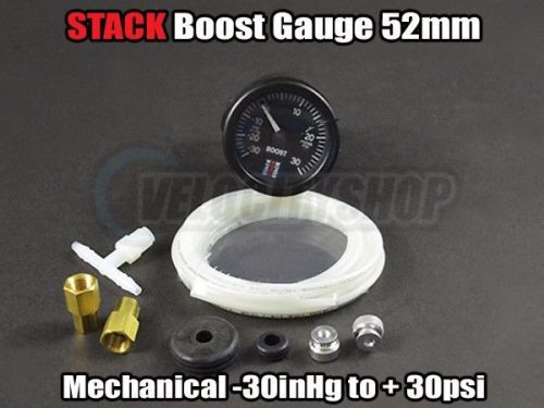 Stack mechanical boost gauge 52mm black face psi