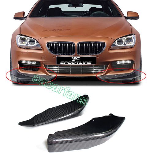 2pcs carbon fiber front splitter lip flap fit for bmw f06 f12 f13 m-tech m-sport