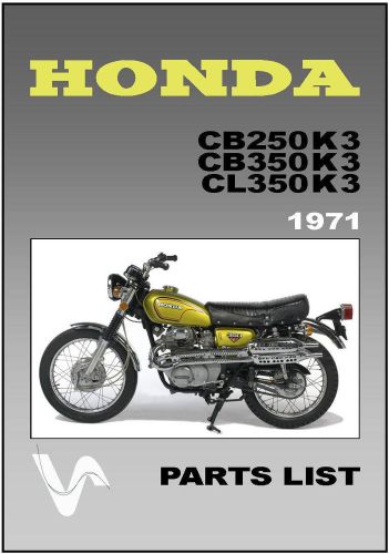 Honda parts manual cb350 cl350 cb250 k3 1971 replacement spares catalog list