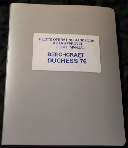 Beechcraft duchess 76 poh pilots owner operating handbook information manual