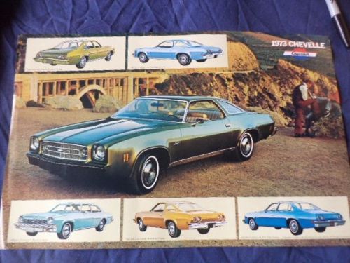 Nos new 1973 chevrolet chevelle dealer sales showroom brochure poster handout