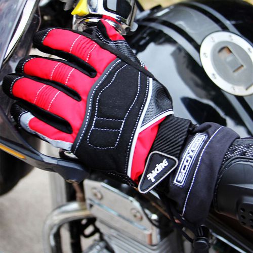 New scoyco dirt street bike motorcycle riding racing atv black red short gloves