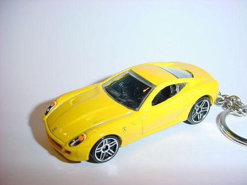 New 3d yellow ferrari 599 gtb custom keychain keyring key backpack bling 599gtb