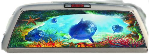 Dolphin cave #01 rear window graphic tint truck stickers decals