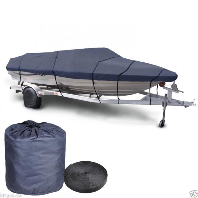 600d v-hull yacht  boat cover trailerable 16 17 18' beam 95" w oxford bag blue
