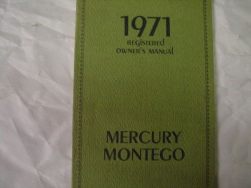 1971 mercury montego original owners manual used free shipping