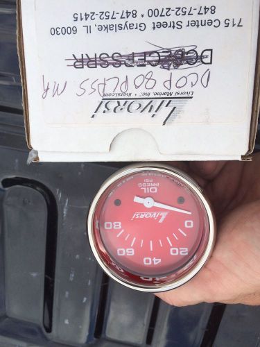 Livorsi marine monster 2 5/8 red face oil gauge mega rim oem #dcop80plpss