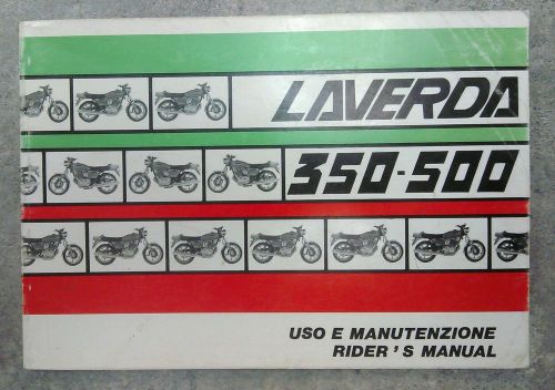 Laverda motorcycle 350-500 rider&#039; manual