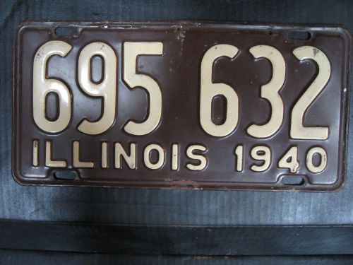 1940 illinois license plate car tag or man cave sign p-554